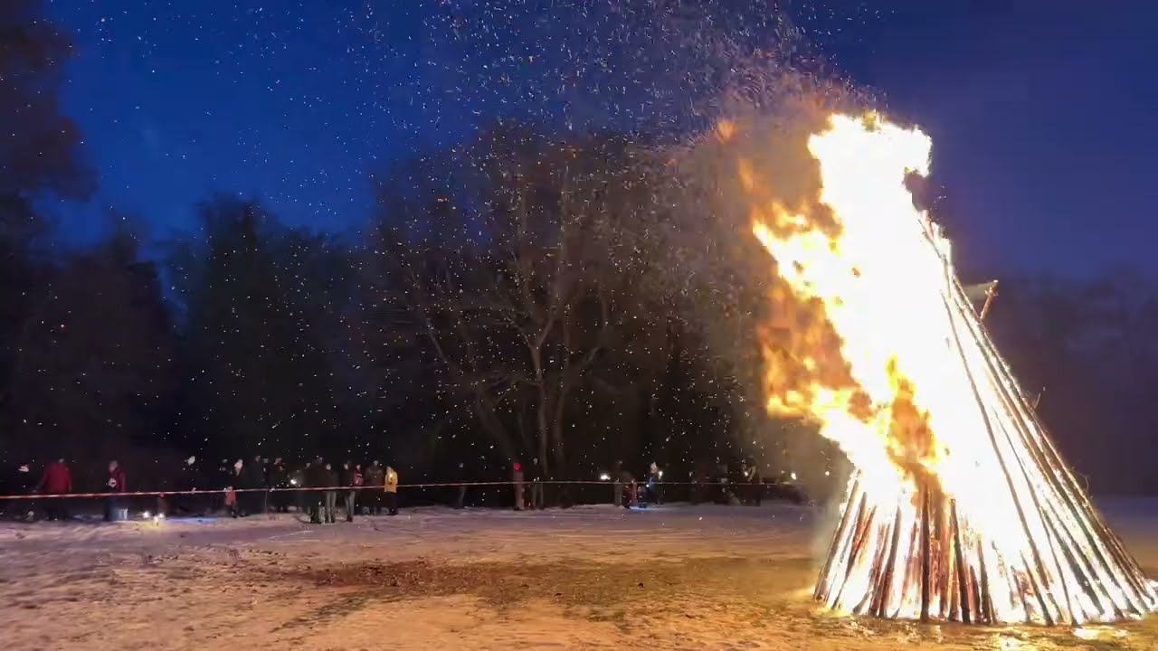 Bergfeuer auf dem Schusterberg in Friedenfels am 20.01.2024