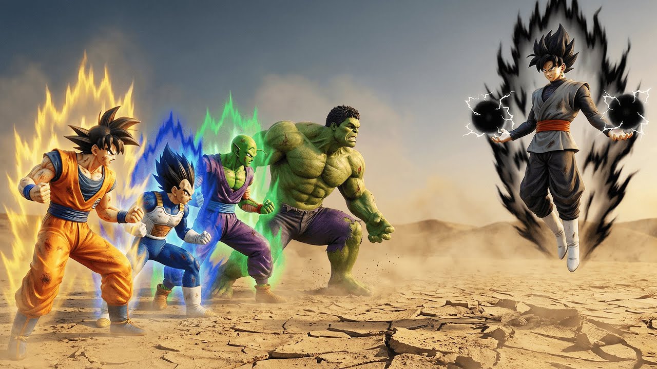 Unexpected Alliance: Goku, Vegeta, Piccolo & Hulk DEFEAT Goku Black at Egypt Pyramids 😢 | AI Movie