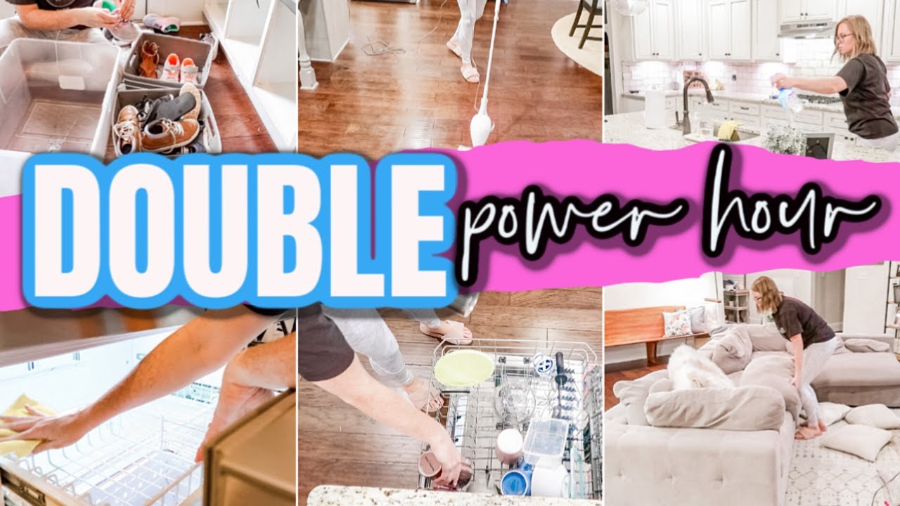 DOUBLE POWER HOUR CLEAN WITH ME! | 2020 MOTIVATION
