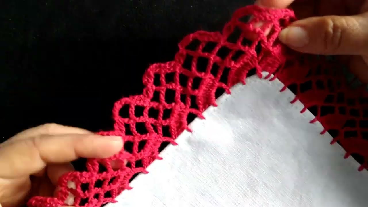 PUNTILLA NUM 528 SENCILLA Y MUY FÁCIL PARA SERVILLETAS#crochet #parati #arte #manualidades #tejidos