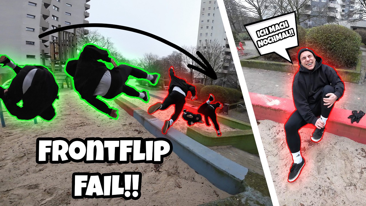 Mein HEFTIGSTER FRONTFLIP-FAIL jemals! PARKOUR-Challenges in SIDOS altem BLOCK- MÄRKISCHES VIERTEL 😱