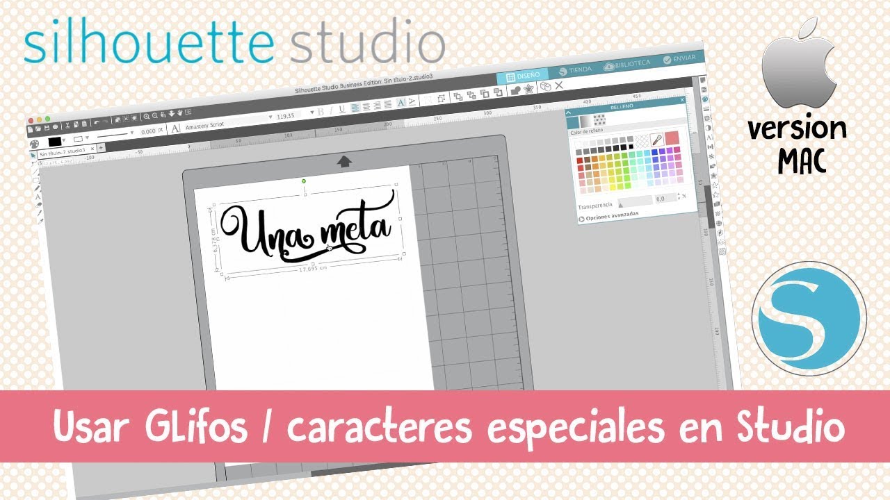 Uso de glifos / caracteres especiales en Silhouette Studio para Mac