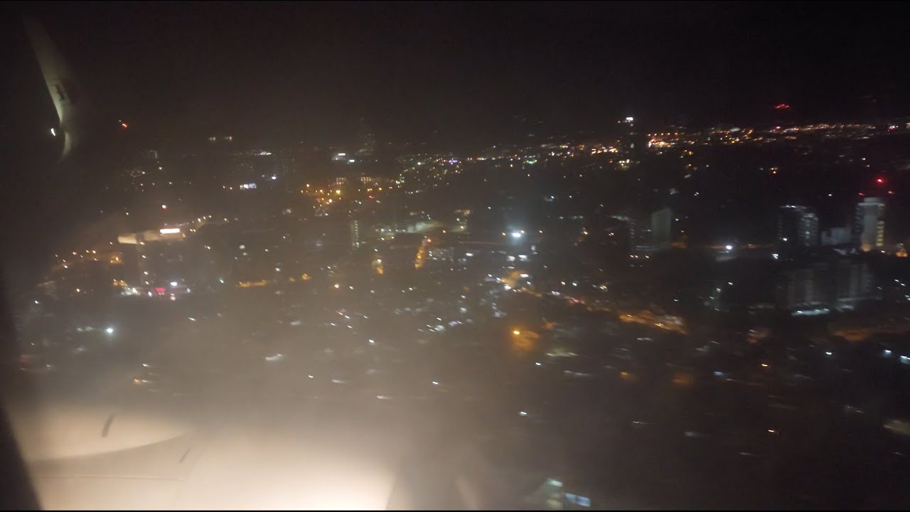Malaysia Airlines 737 - 800 beautiful night landing in Kota Kinabalu (BKI)