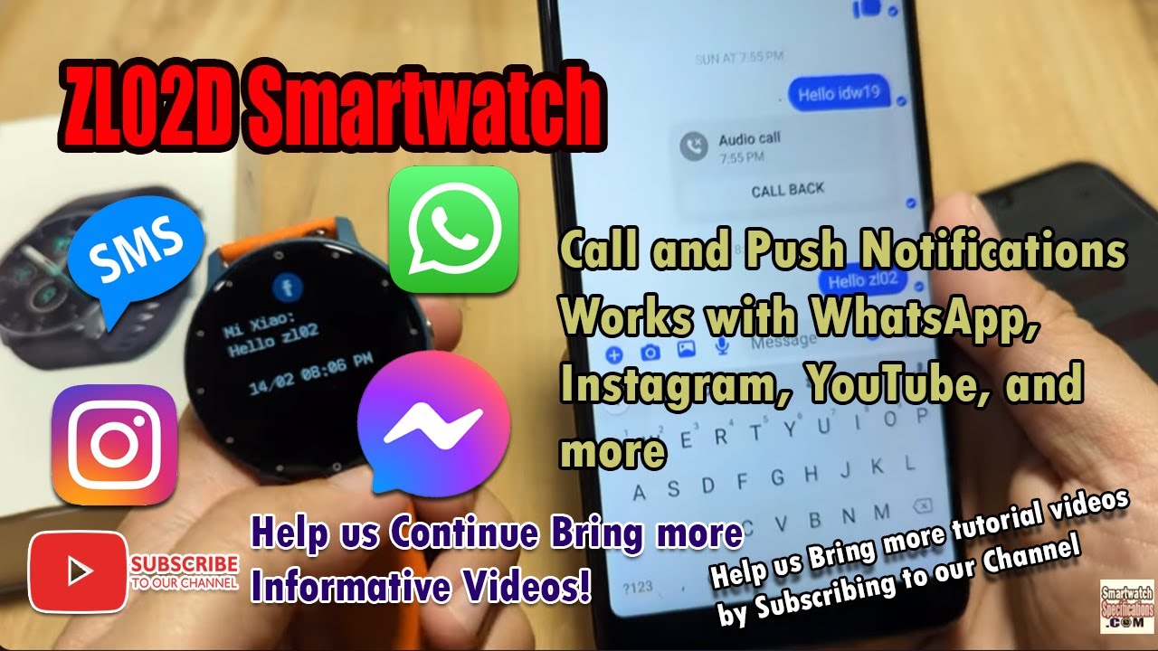 Умные часы ZL02D — звонки и push-уведомления. Работают с WhatsApp, Instagram, YouTube и другими п...