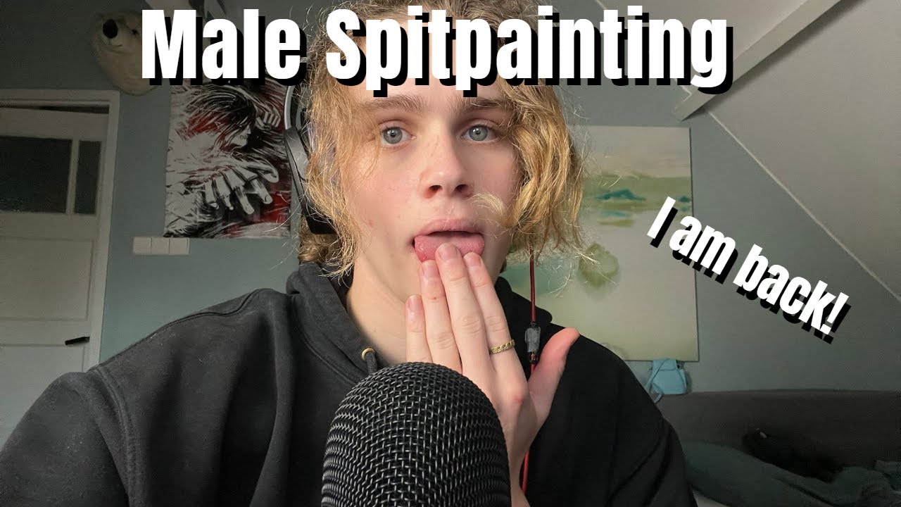 ASMR ~ Relaxing male spit painting!