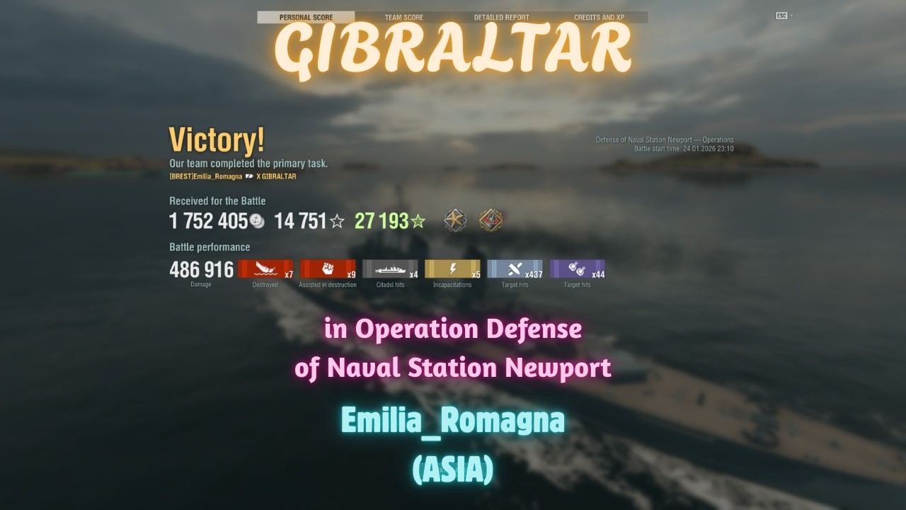 {Replay | 15.0}Tier 10 CA HMS Gibraltar by Emilia_Romagna(ASIA) - 486k damage in Ops Naval Newport