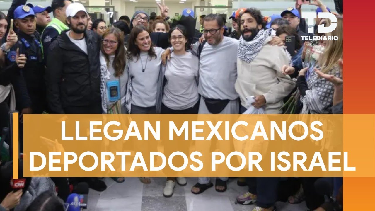 Llegan a México activistas mexicanos de Flotilla Global Sumud deportados por Israel