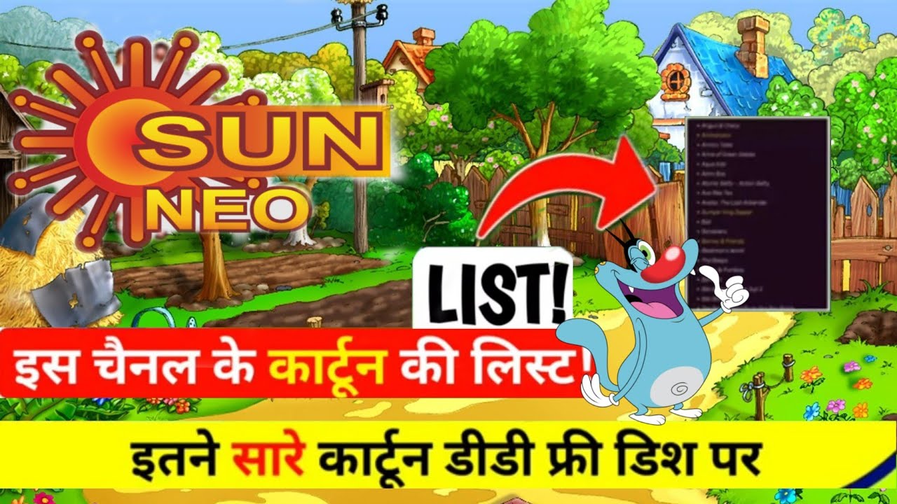 Oggy and the cockroaches cartoon starting on Sun Neo ll DD Free dish update today ll
