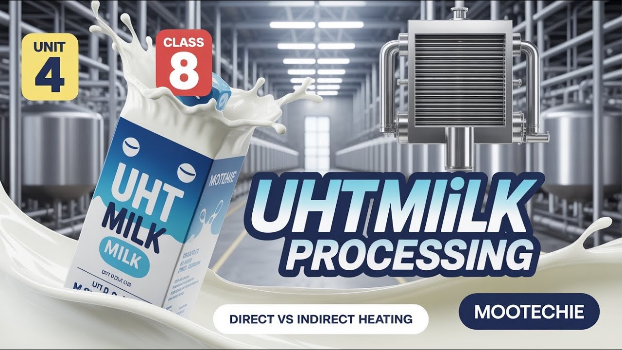 Unit 4 | Class 8 | UHT Milk Processing & Aseptic Systems | Direct vs Indirect Heating | mootechie