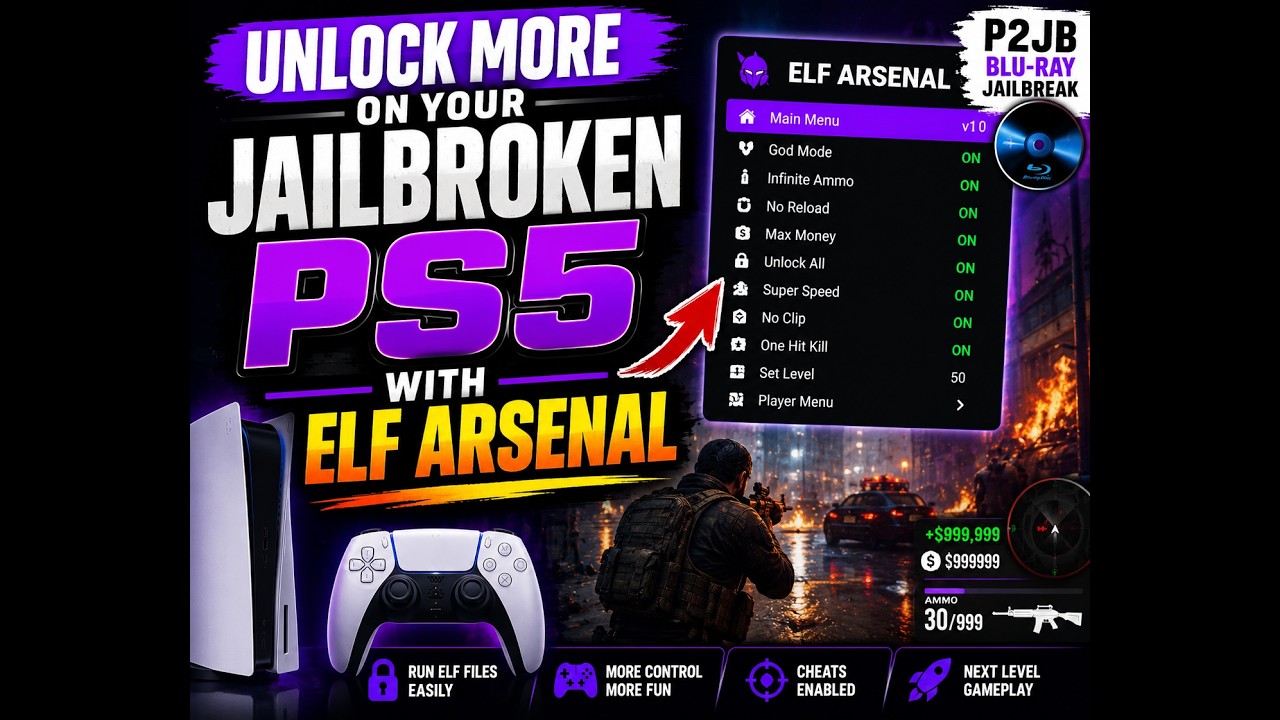 🔥 Открой новые возможности своего взломанного PS5 с ELF Arsenal + демонстрация читов
