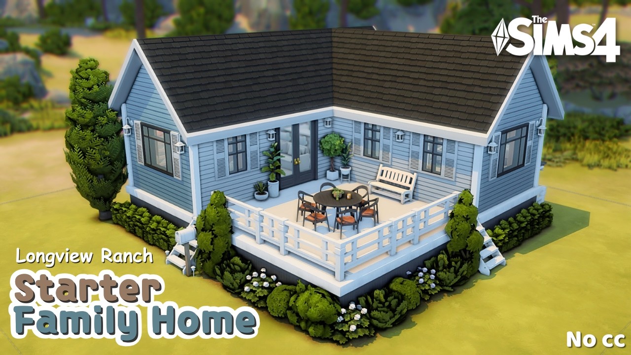 Longview Ranch Starter Family Home | The Sims 4 ASMR Speed Build
