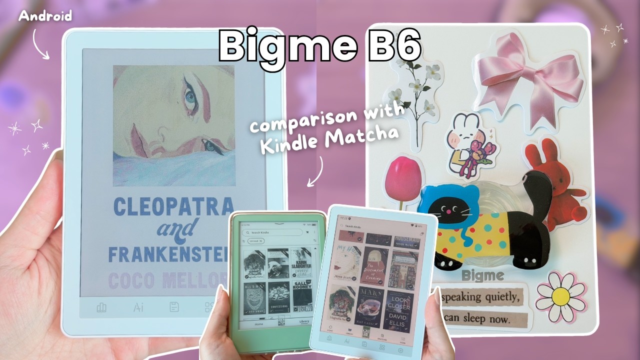 Bigme B6 Color (Android) ✨💚 aesthetic unboxing & Kindle Matcha 11th Gen comparison