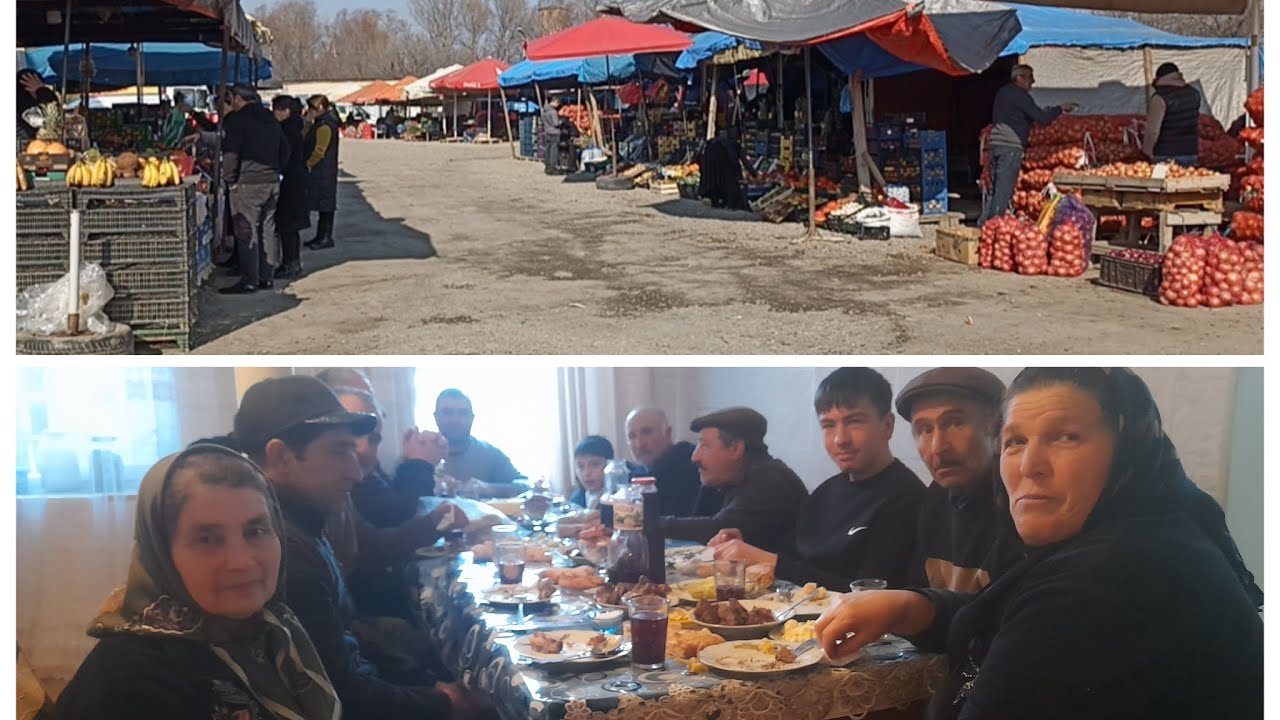 Marneuli bazarına getdik qısa çekiliş etdik ve kendimize qurban eti payladıq.