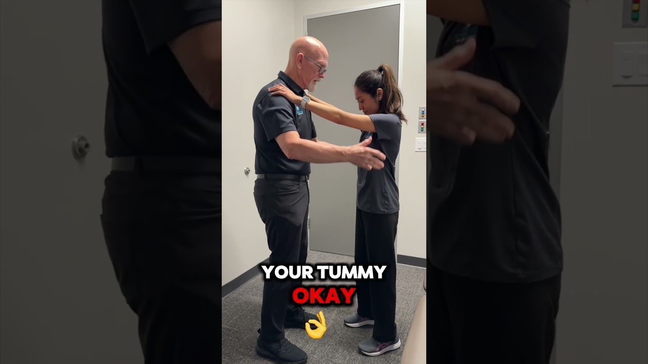 A simple test to see if transverse abdominal (TrA) muscles are weak.