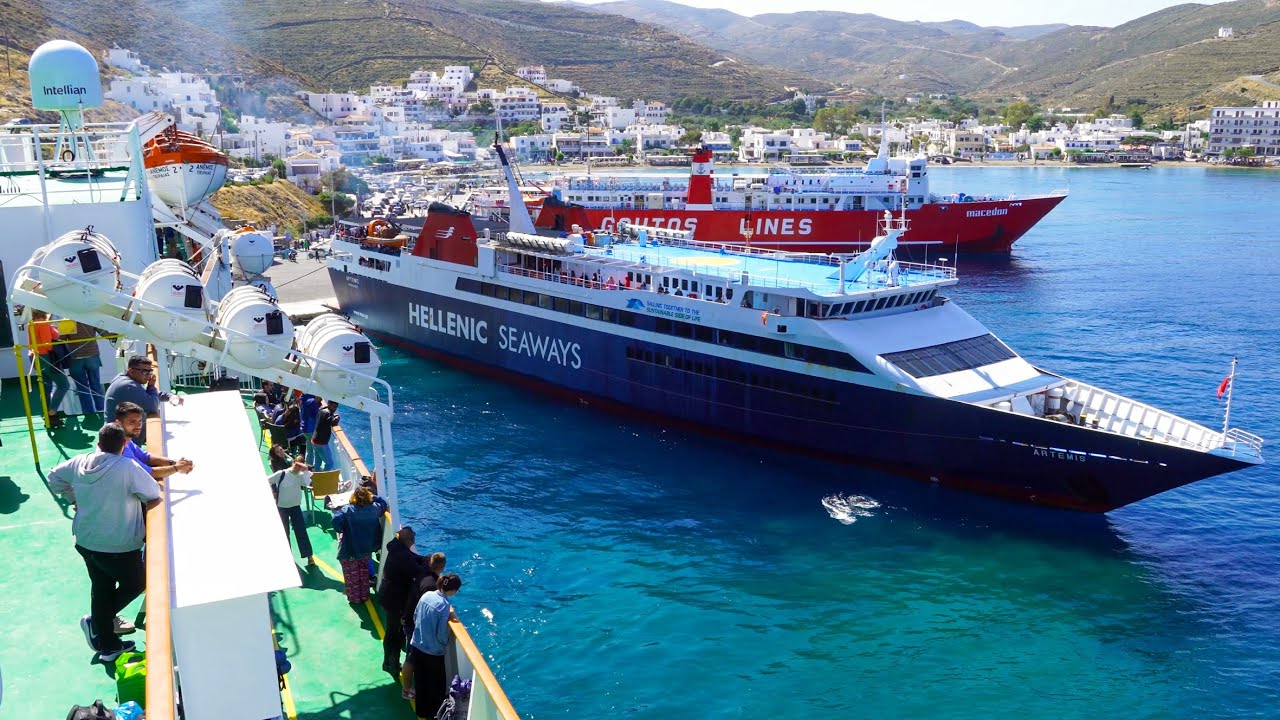 Κύθνος: F/B Anemos - Άφιξη με ρεμέτζο ακριβείας & Αναχώρηση | Arrival & Departure Kythnos island