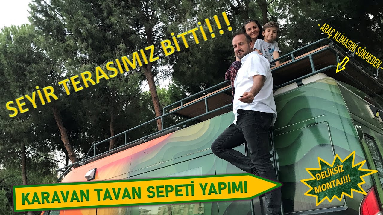 KARAVAN YAPIMI-19 | SEYİR TERASI - Tavan Sepeti Yapımı ve Montajı | Deliksiz Montaj #diy #homemade