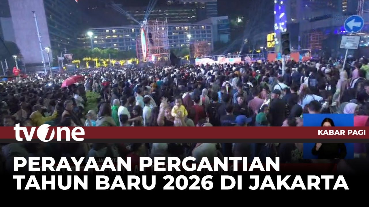 Suasana Perayaan Tahun Baru 2026 di Jakarta Tanpa Kembang Api | Kabar Pagi