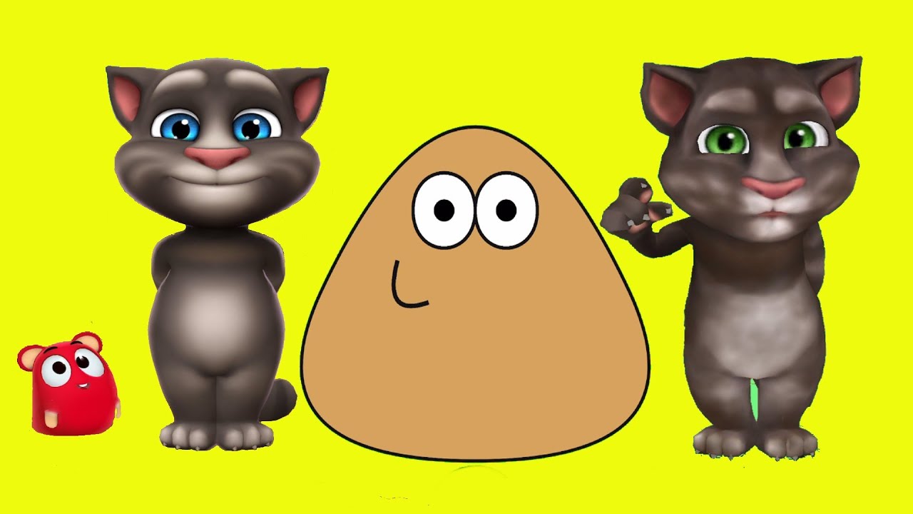 POU y sus gatitos - El gato TOM 1 y 2 con POU.