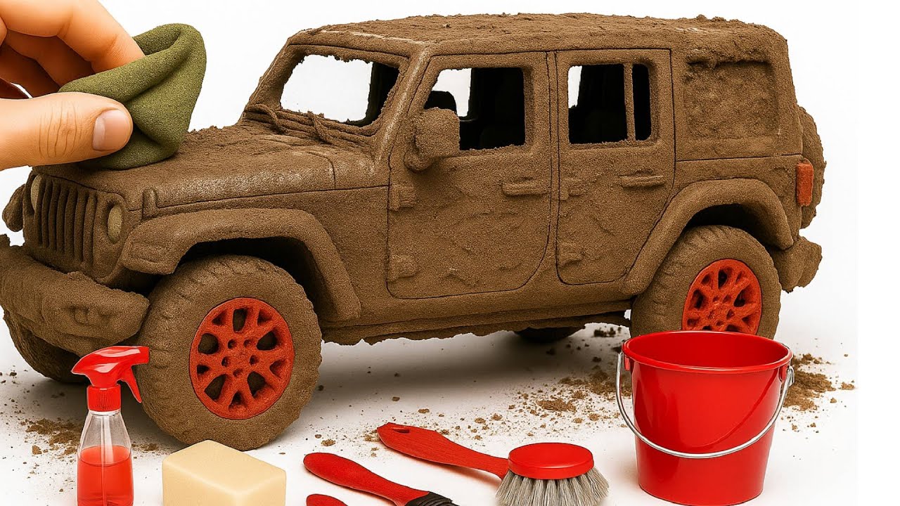 Super Realistic Cleaning of a 1:18 Jeep Wrangler  Rubicon After an Extreme Off-Road Adventure 🥵