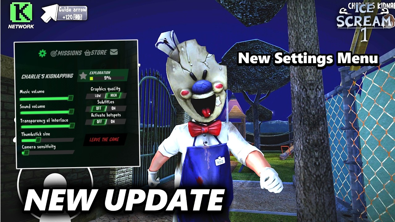 Ice Scream 1 New Update Keplerians Network - New Settings Menu