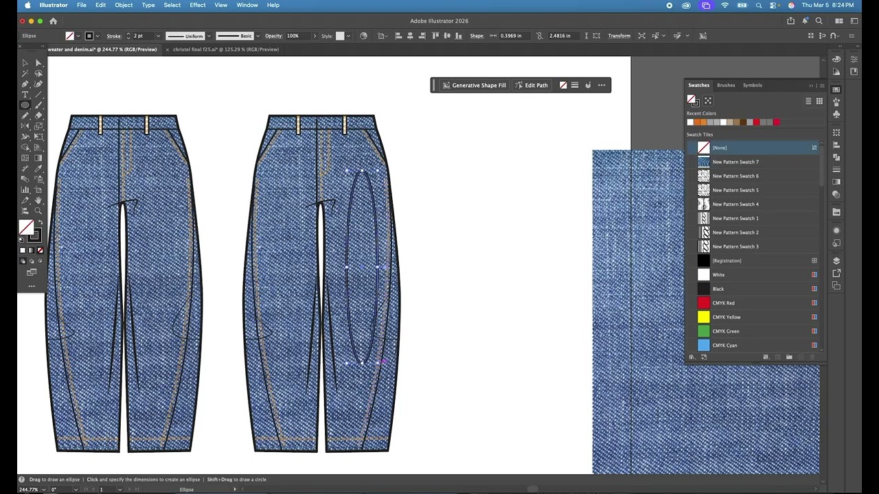 AI  PSD  DENIM RENDERING