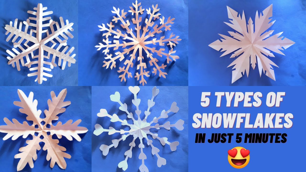 paper snowflake in 5 minute l How to make paper snowflakes | snowflake hanger tutorial