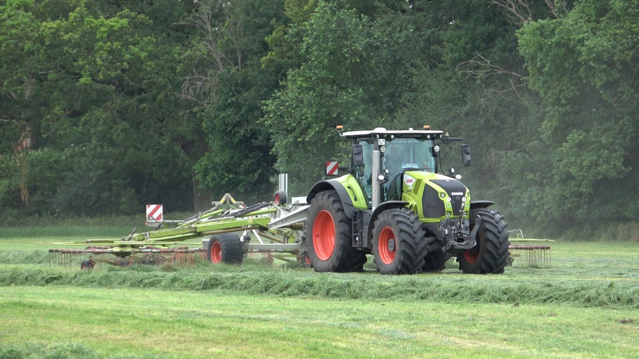 CLAAS AXION 870 mit CLAAS LINER 3000 Schwader / SOUND / 4K