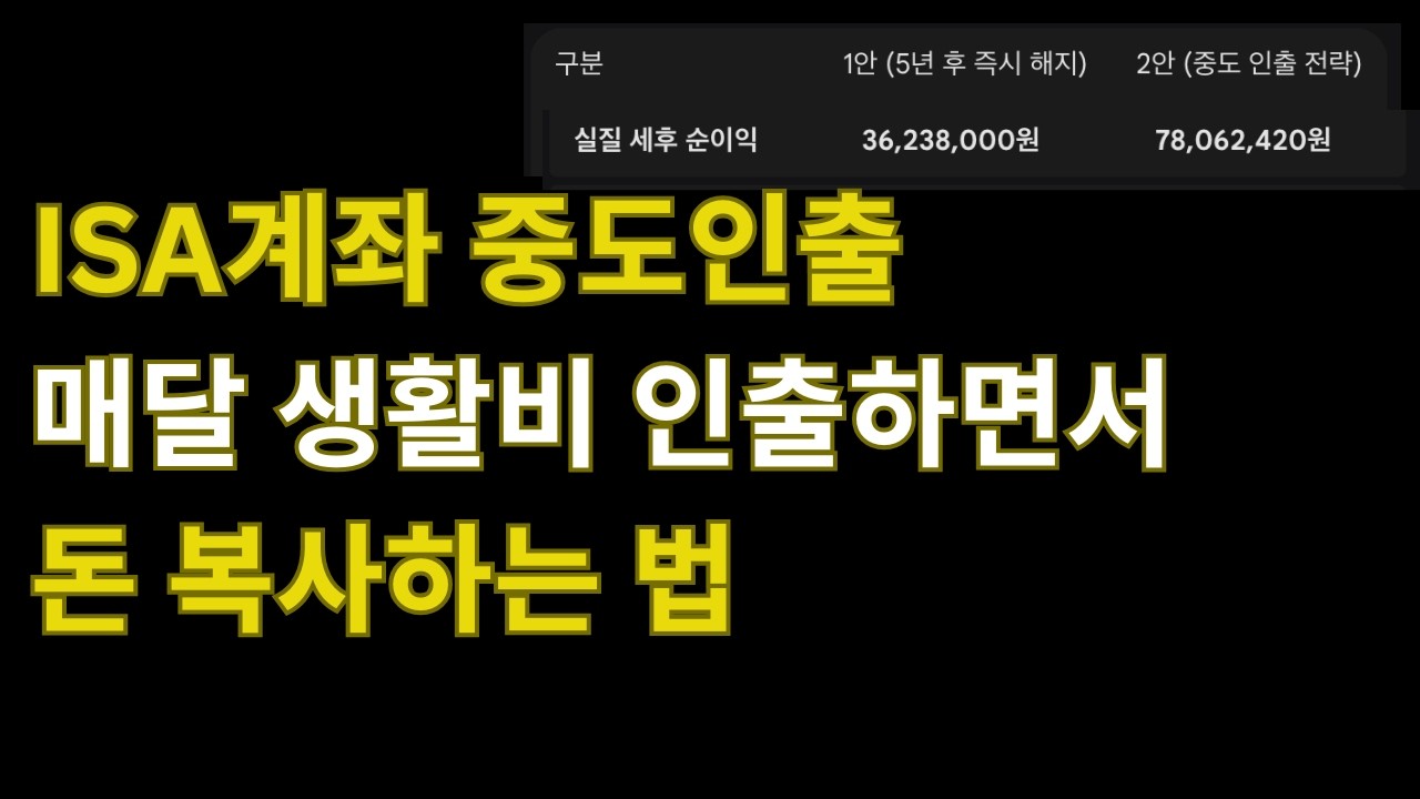 1억 빼서 생활비 쓰는데 자산은 더 불어난다고? ISA 중도 인출의 소름 돋는 결과