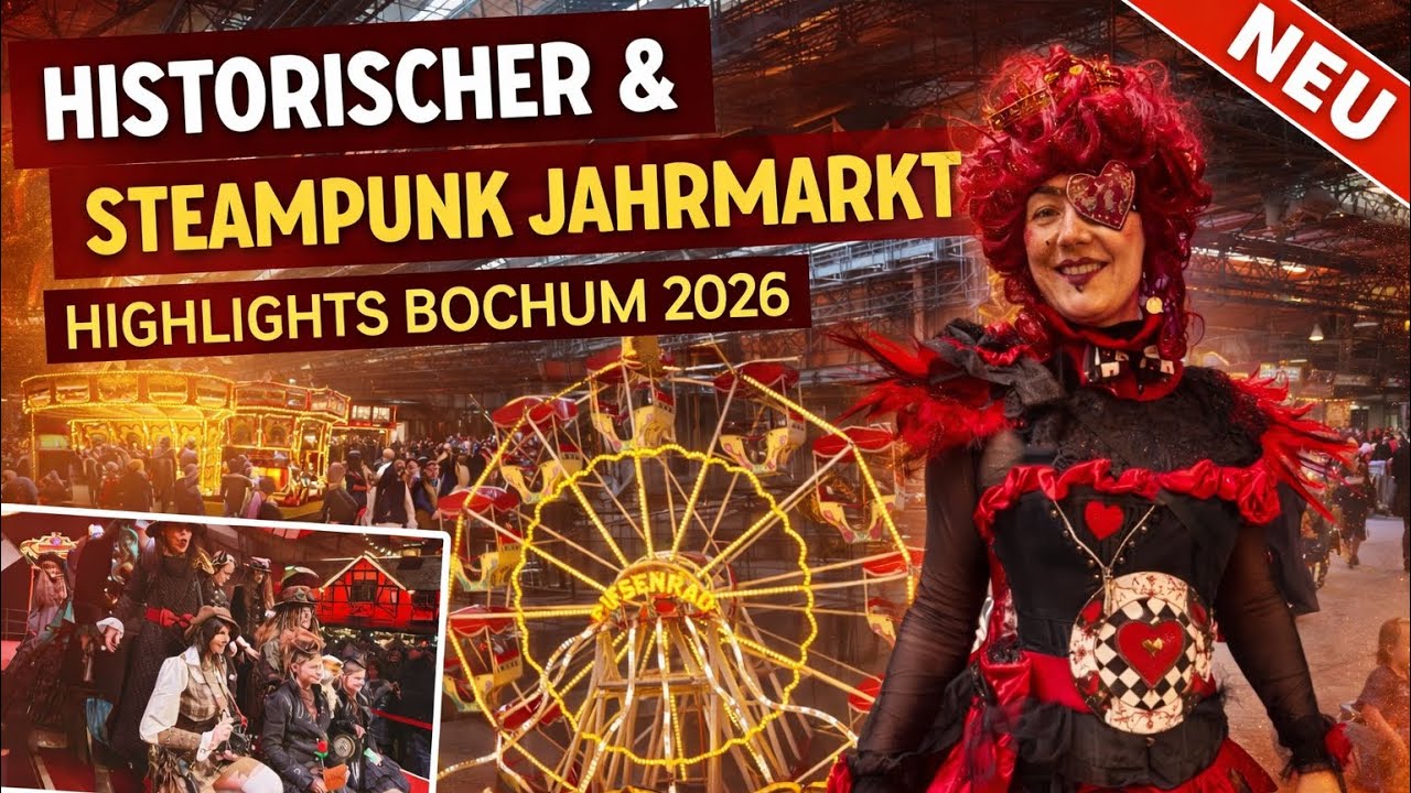17. Historischer Jahrmarkt & 10 Steampunk Jahrmarkt Bochum 2026 Jahrhunderthalle Impressionen Onride