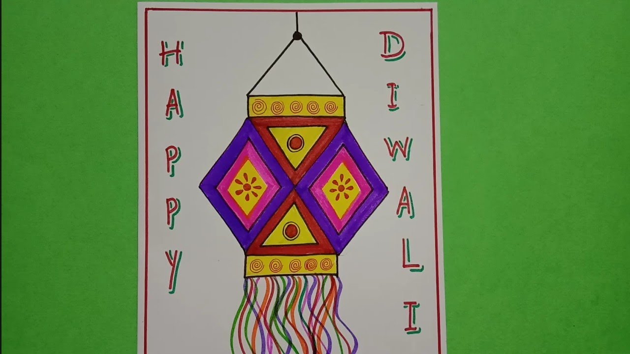 Diwali Lantern drawing / How to draw Diwali Lantern / Diwali Lantern drawing for kids