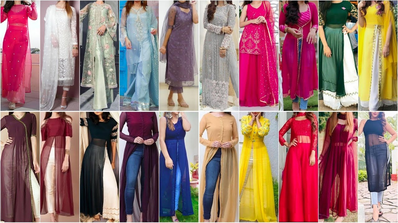 New Model Net Fabric Kurti Design Ideas for Girls 2024