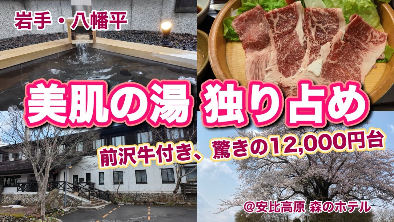 【2025岩手】美肌の湯貸切×前沢牛　高コスパな温泉宿に泊まってみた♨️♨️【安比高原森のホテル】