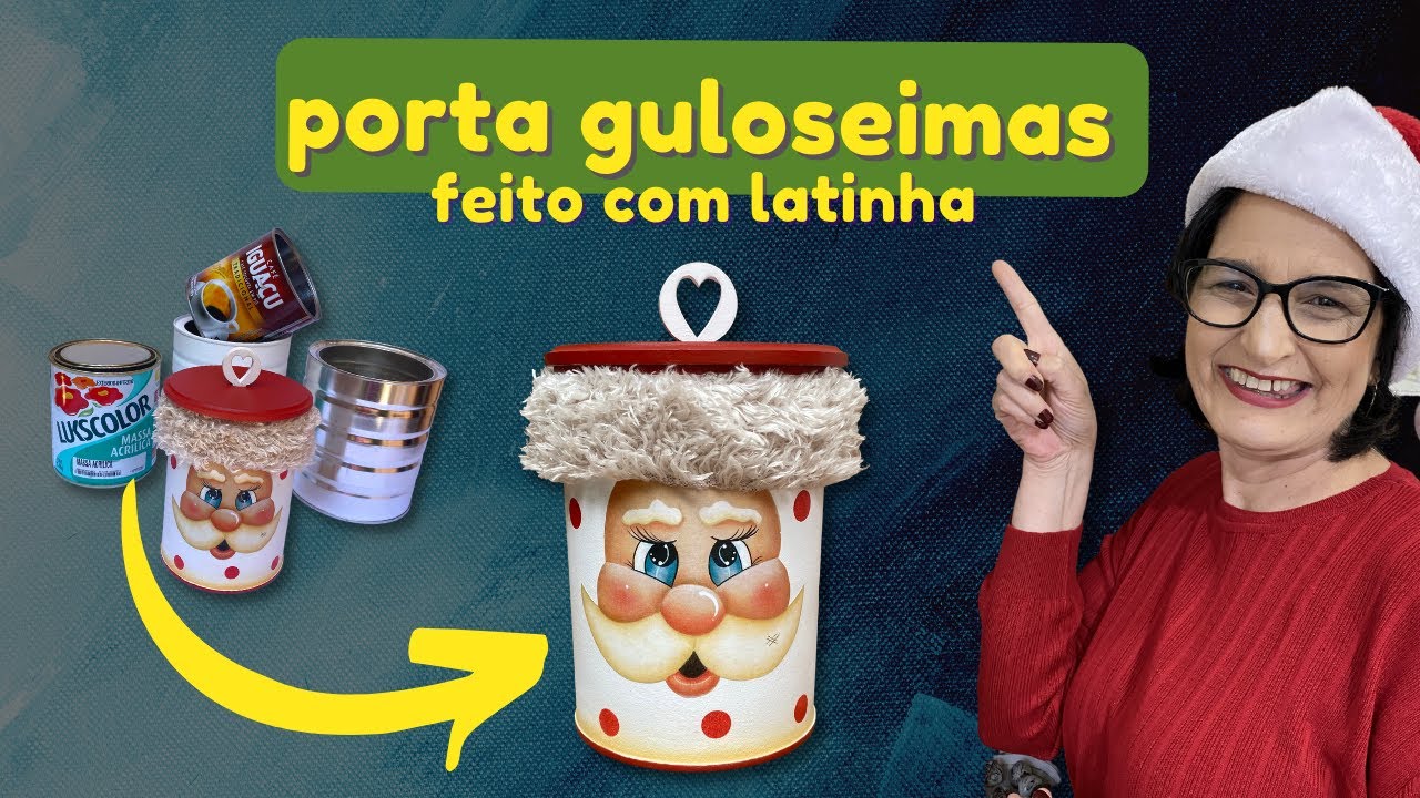 DIY LATA reciclada PORTA GULOSEIMAS! Tania Marquato