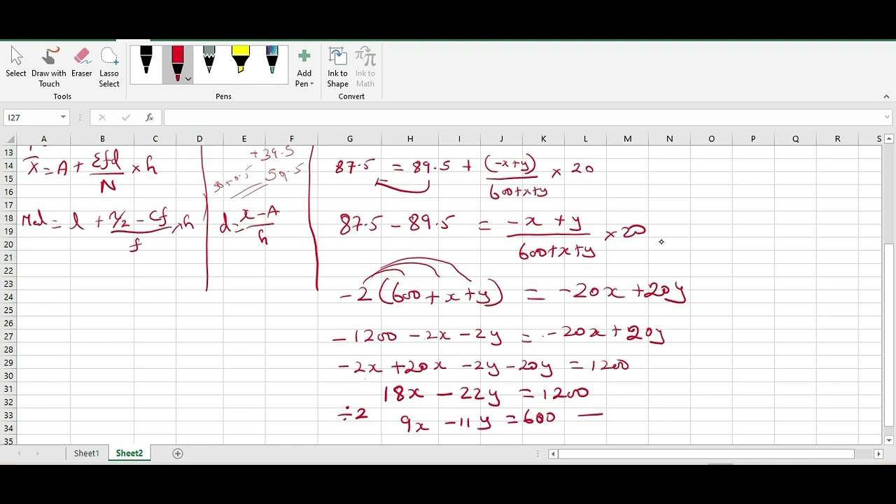 Missing Frequency - part 2 |Measures of Average| Mean | Median | Mode |