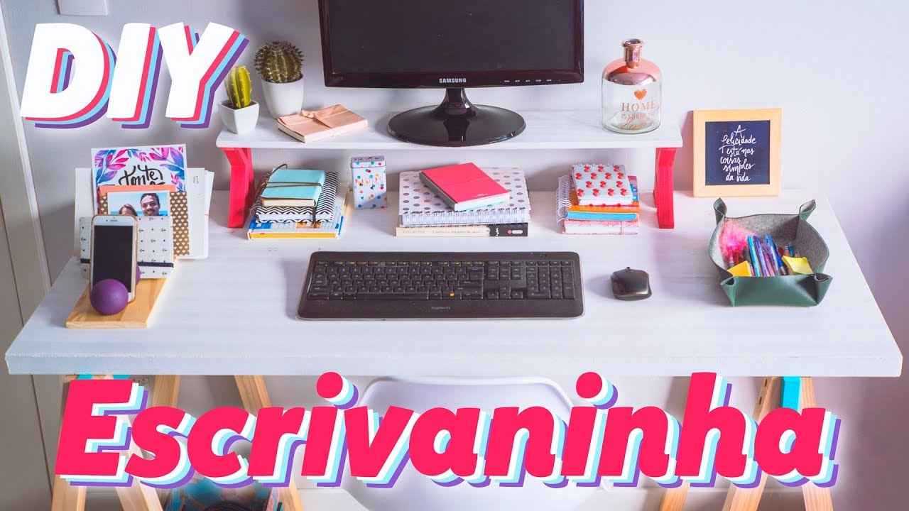 3 DIYs Fáceis para ORGANIZAR Escrivaninha [ Cantinho de Estudos ]