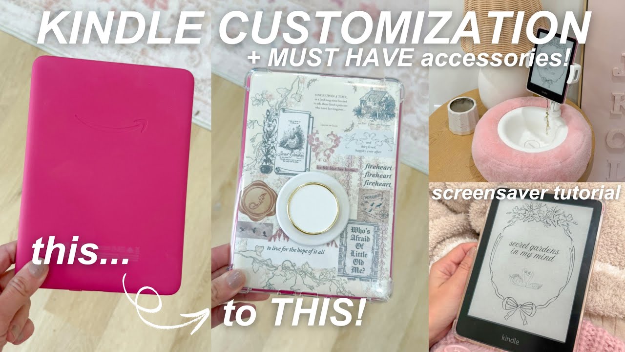 how to customize your kindle! ✨📚 diy custom kindle screensaver, case insert, accessories, + more!