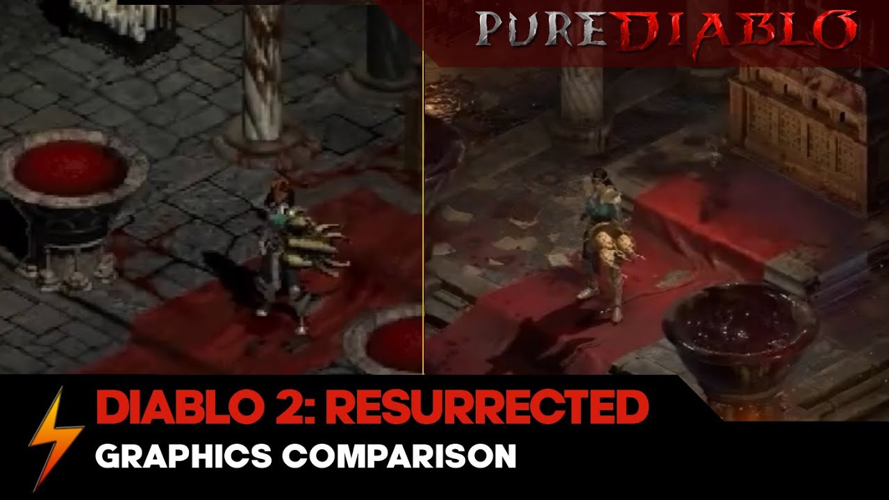 Diablo 2 Resurrected Graphics Comparison Footage