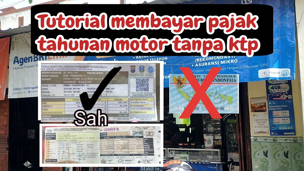 TUTORIAL MEMBAYAR PAJAK TAHUNAN MOTOR / PERPANJANG STNK di Brilink BRI tanpa ktp