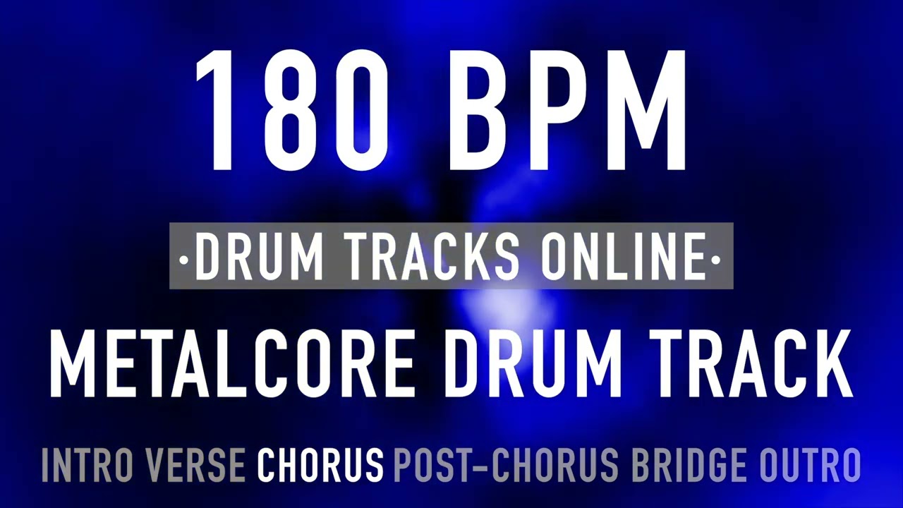 [180 BPM] Metalcore / Metal Drum Track *HEAVY BREAKDOWNS* (HQ)