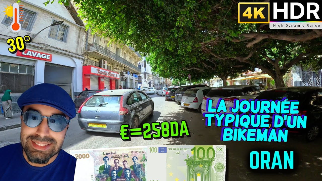 Du bleu des balcons aux rues d’Oran🌊la journée typique d’un Bikeman🐈🚴‍♂️30° 1€=258DA #384 #dz