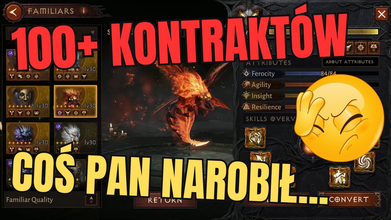 Jak popsuć chowańca | 100+ Kontrakt&oacute;w | Atrybuty dziedziczenie i legendarne cechy | #diabloimmortal
