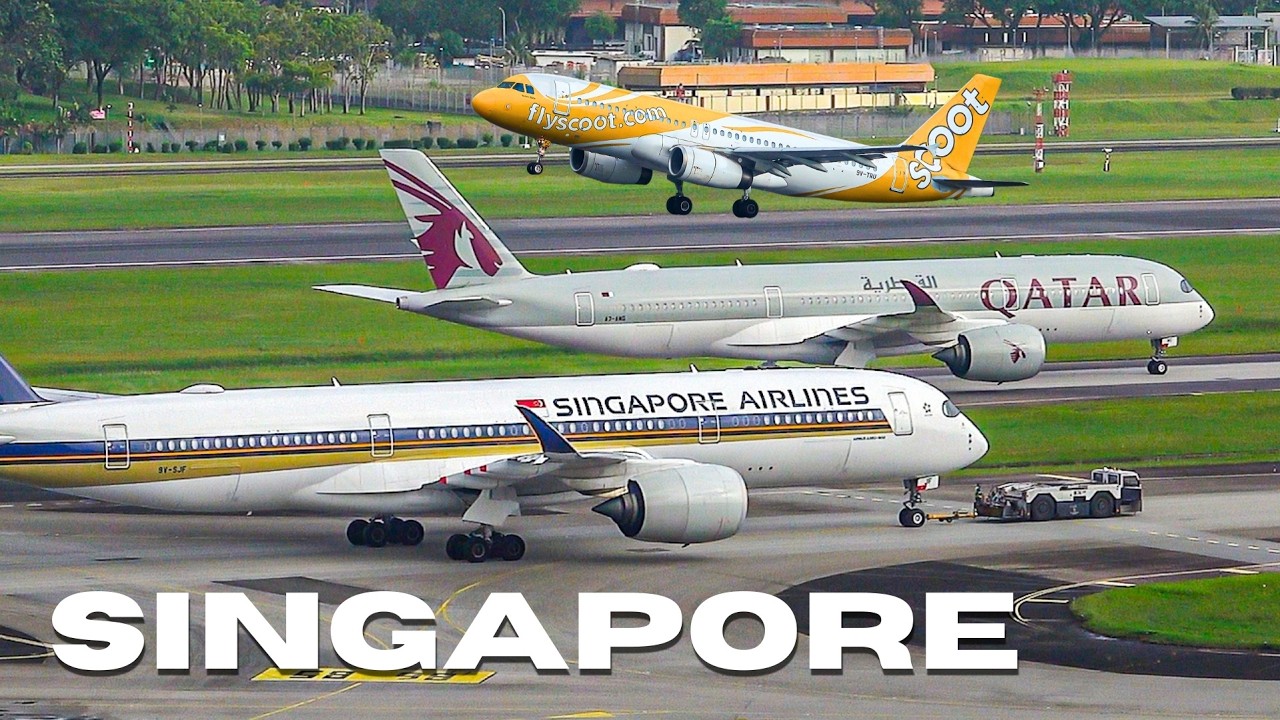 🇸🇬✈️ Вой двигателей и дым шин! Самое интенсивное тяжелое действие (WSSS/SIN)
