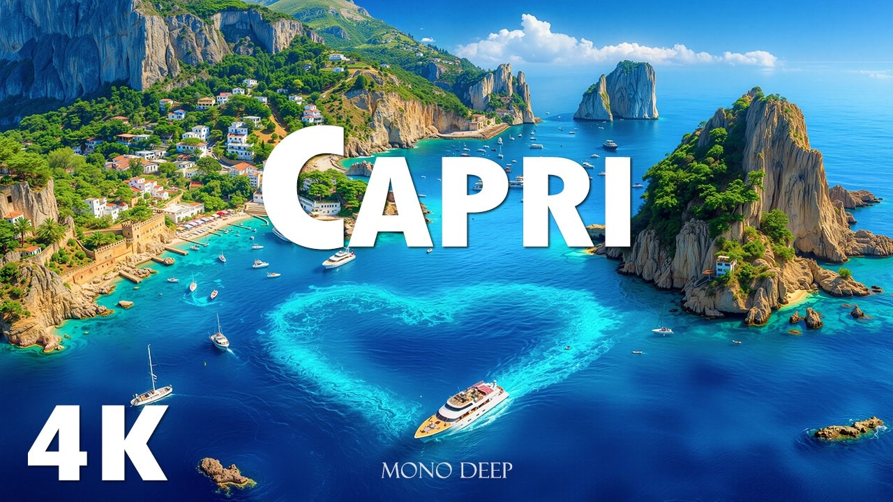 4K Capri Italy 🇮🇹 Explore the Beauty of Capri’s Cliffs & Blue Grotto Aerial Views - Deep House Chill