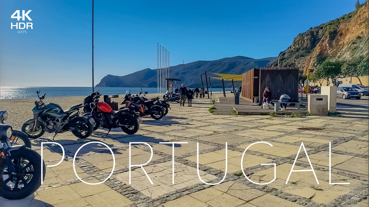 Пешеходная Прогулка по Красивому Пляжу 🇵🇹 Сетубал, Португалия 4K