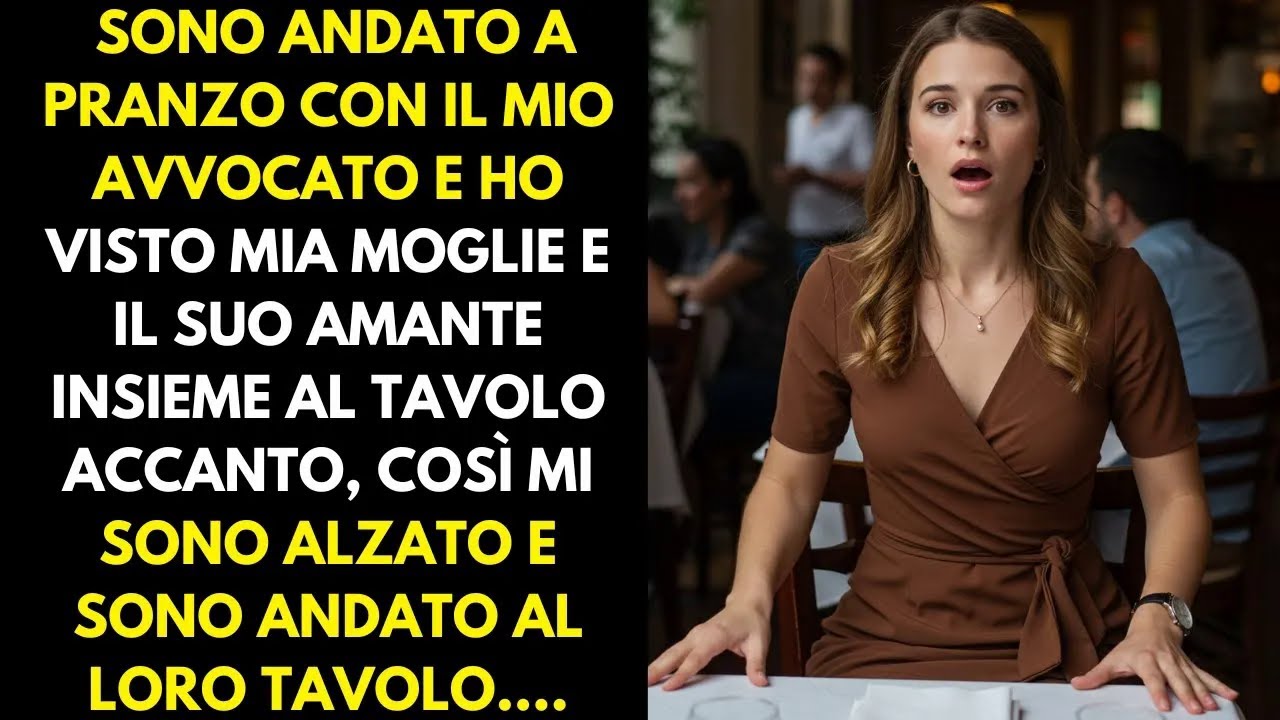 Sono andato a pranzo con il mio avvocato e ho visto mia moglie e il suo amante insieme al tavolo...