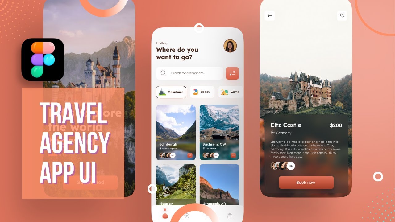 Travel Agency App UI Design in Figma | Step by Step Tutorial