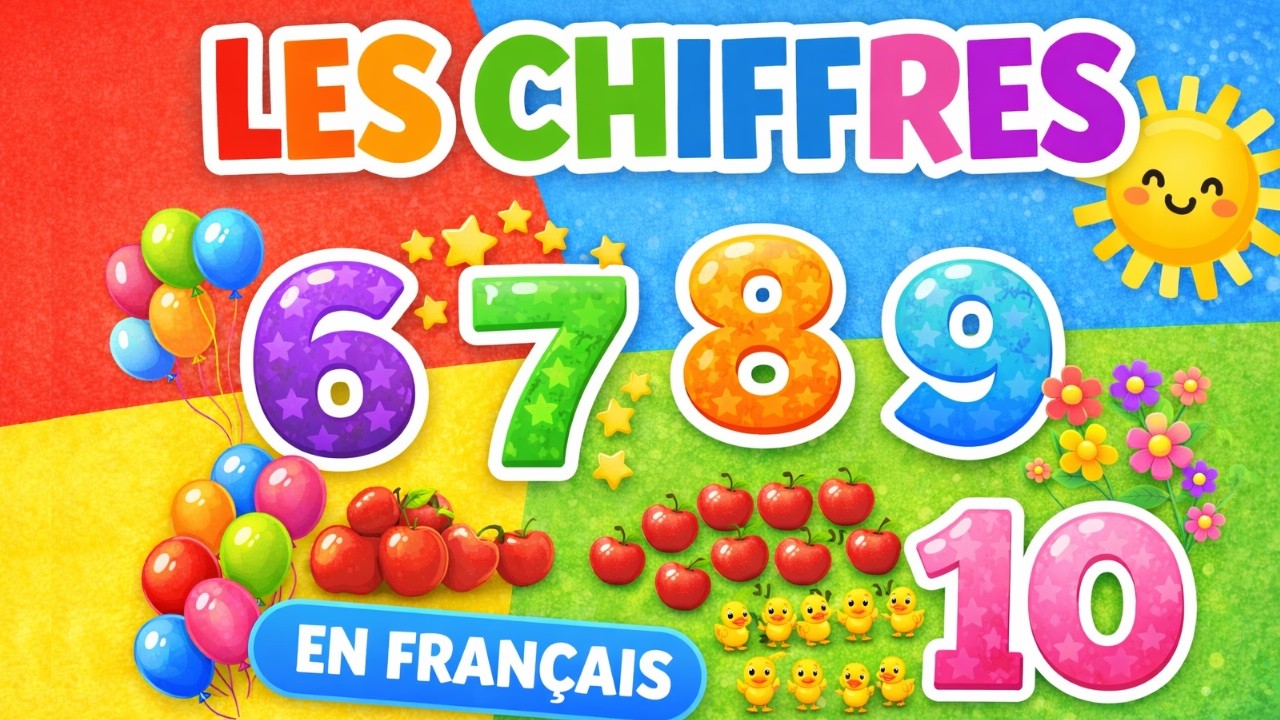 Apprendre les Chiffres en Français 6 à 10 🔢 | Compter pour Enfants
