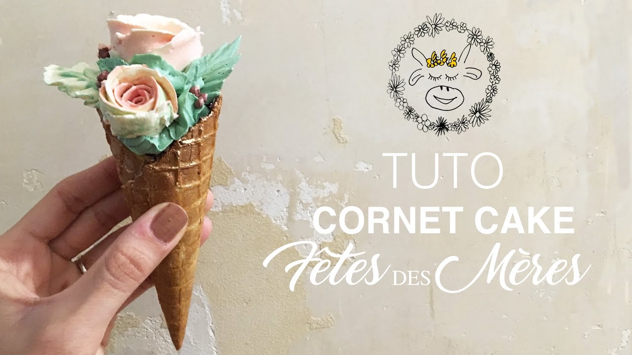 TUTO : Cornet cake - fleurs à la crème au beurre!