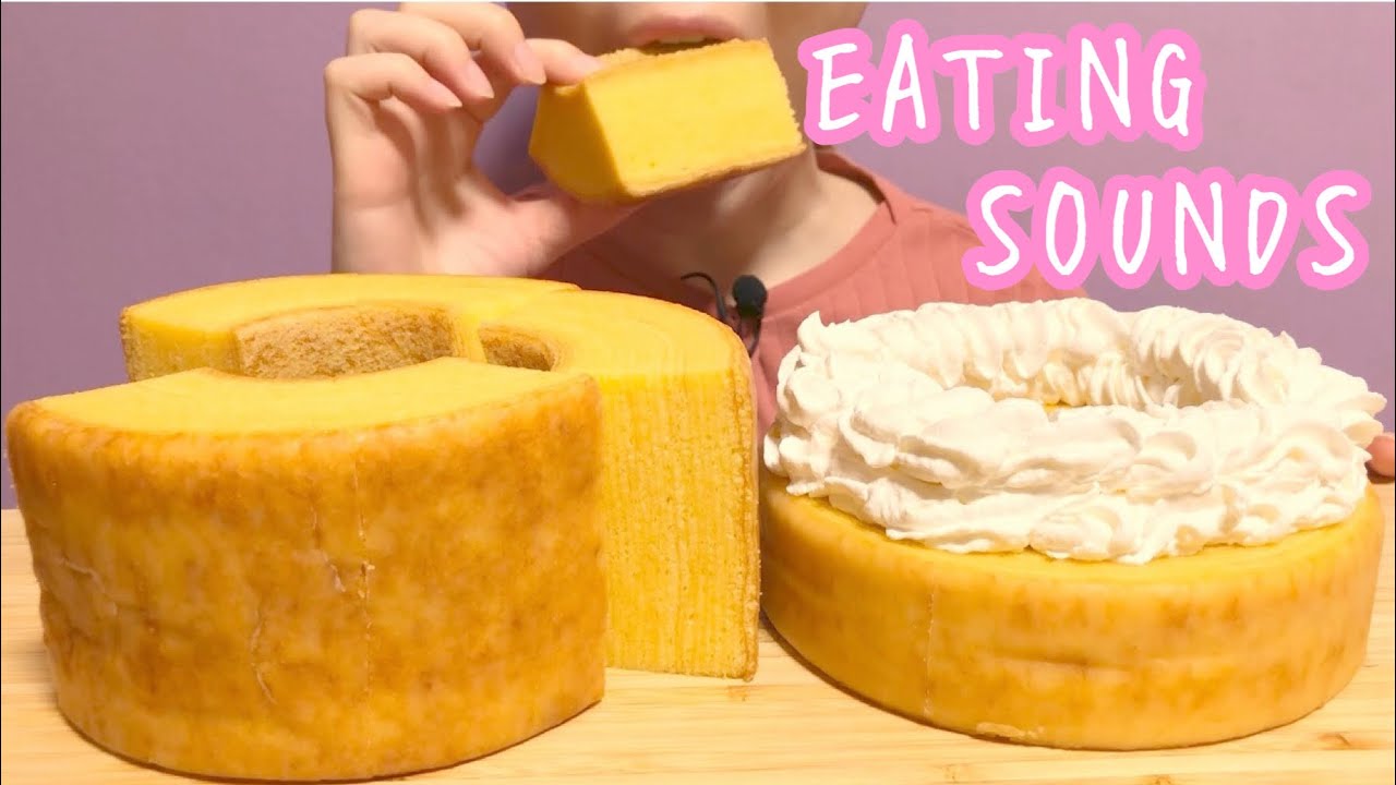 《Eating sounds》治一郎のバウムクーヘン＋ホイップクリーム!Jiichiro’s Baumkuchen!