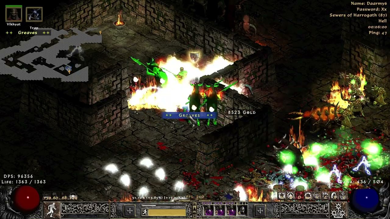Project Diablo 2 Season 10 | Sewer map inc. boss + looting 6 Minutes | Pure Death Sentry Assa
